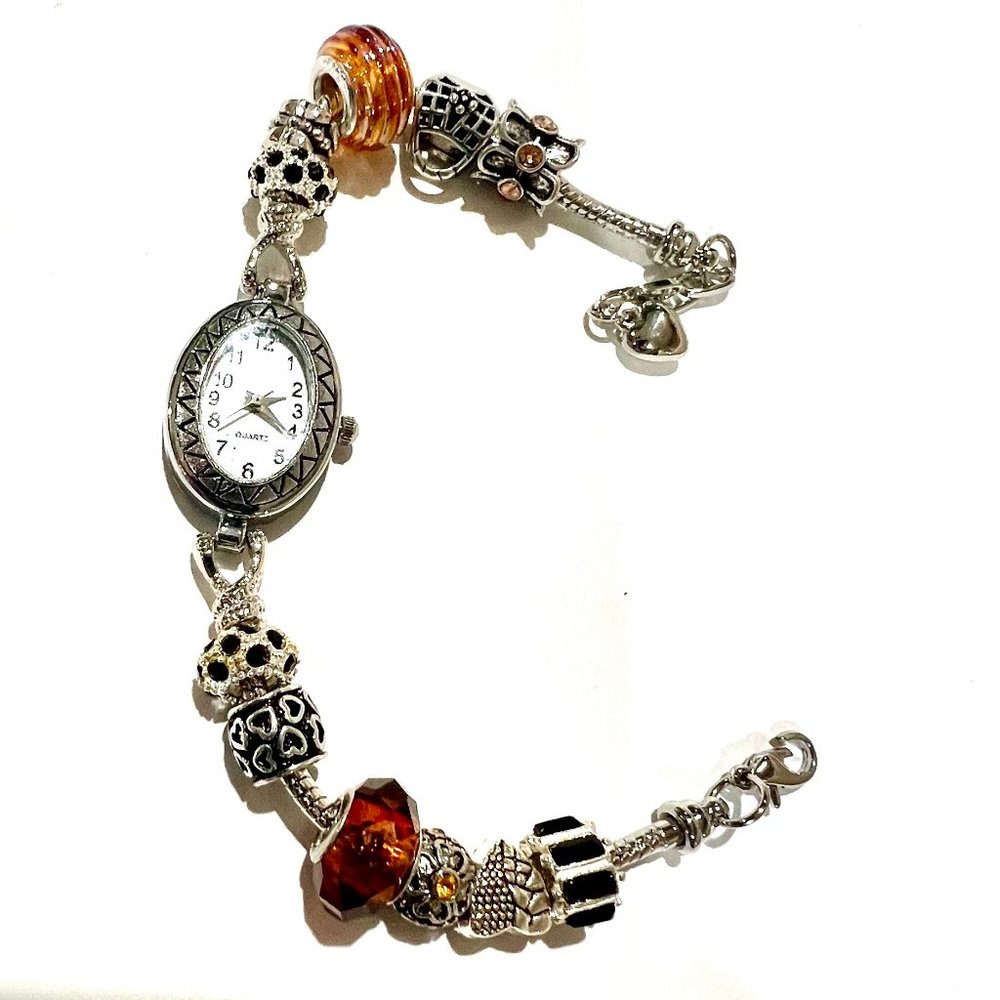 BROWN EUROPEAN BEADED WATCH